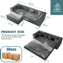 3-In-1 Convertible Sleeper Sofa With Movable Ottoman For Living Room by HouseOfZazla
