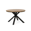 5 Piece Outdoor Dining Set With Round Table And 4 Wrapped Chairs - Black / Brown / Teak by HouseOfZazla