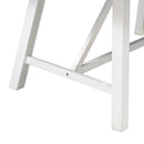 6 Piece Dining Table Set Wood Dining Table and chair Kitchen Table Set with Table, Bench and 4 Chairs, Rustic Style, White+Gray