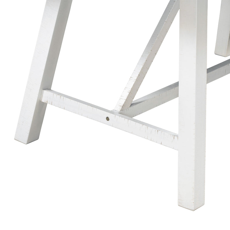 6 Piece Dining Table Set Wood Dining Table and chair Kitchen Table Set with Table, Bench and 4 Chairs, Rustic Style, White+Gray