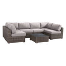 6 Person Wicker Seating Group With Premium Cushions - Gray Mix by HouseOfZazla