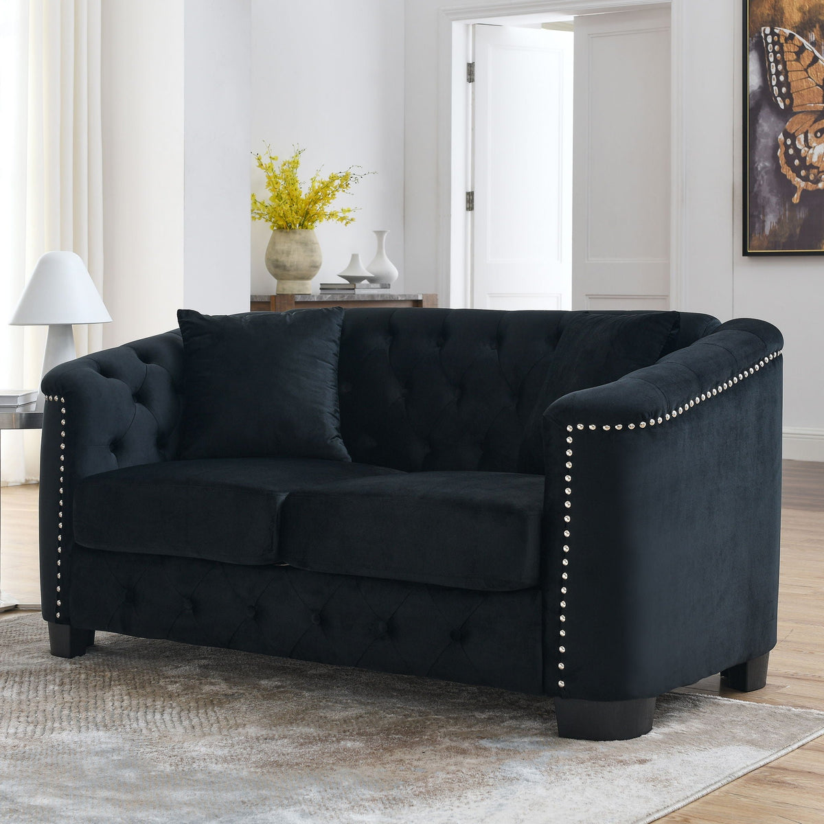 Modern Chesterfield Sofa With Tufted Backrest For Living Room, photo 17 of 36