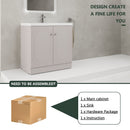 Contemporary Freestanding Bathroom Vanity With Resin Sink & Soft-Close Cabinet Doors by HouseOfZazla