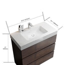 Alice - Bathroom Vanity With Large Storage Freestanding Bathroom Vanity, Sink For Modern Bathroom, One-Piece Sink Basin Without Drain And Faucet by HouseOfZazla