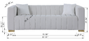 A modern channel sofa take on a traditional Chesterfield,White color,3 seater