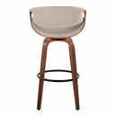 Symphony - Mid Century Modern Fixed Height Barstool With Swivel With Round Footrest (Set of 2)