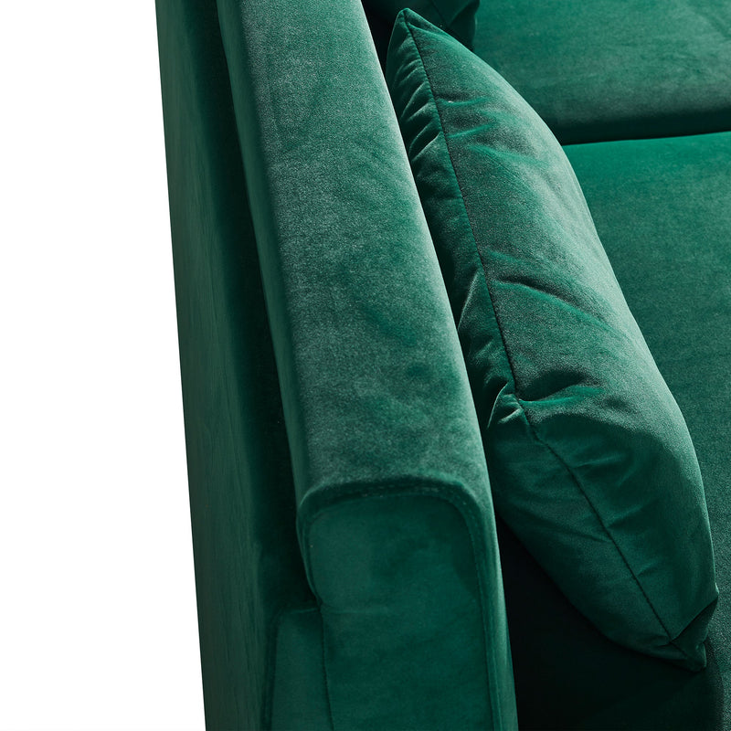 85.44" Modern Velvet Couch with Gold Legs,Upholstered Sofa for Living Room