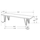 Neve Live Edge Wood Dining Bench Hairpin Legs Grey Sheesham