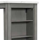 5-piece Counter Height Dining Table Set with Built-in Storage Shelves,Grey