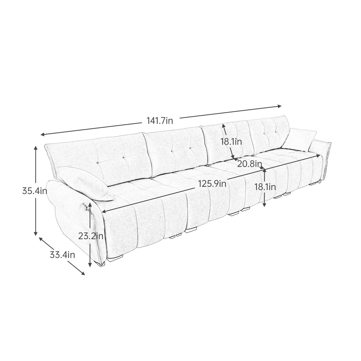Modern Sofa & Pillows, Textured Cover, High Rebound Cushions, photo 18 of 34