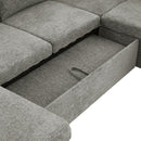 U-Shaped Sectional Sleeper Sofa With Ample Storage Space, 2 Cup Holders And Charging Ports For Living Room by HouseOfZazla