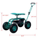 Rolling Garden Scooter Cart With 360° Swivel Seat And Tool Tray by HouseOfZazla