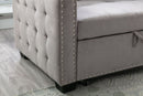 Reversible Sectional Storage Sleeper Sofa Bed, L-Shape 2 Seat Sectional Chaise With Storage, Skin-Feeling Fabric by HouseOfZazla