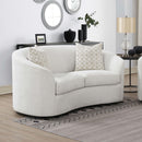 Rory - Sloped Arms Loveseat With Pillows - White by HouseOfZazla