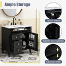Bathroom Vanity With Top Sink, Storage Cabinet With 2 Drawers, Tip Out Drawer