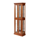 Curio Cabinet Lighted Curio Diapaly Cabinet With Adjustable Shelves And Mirrored Back Panel, Tempered Glass Doors (6 Tier), (E26 Light Bulb Not Included) by Unique Piece Furniture