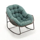 Indoor / Outdoor Oversized Wicker Egg Rocker Chair - Light Green by HouseOfZazla