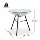Nusa Outdoor Synthetic Wicker Glass-Top Side Table by HouseOfZazla