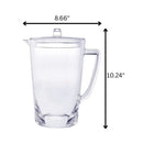 Halo - Oval Design Unbreakable Plastic Water Pitcher With Lid Acrylic, 2.75 Quarts - Clear by HouseOfZazla