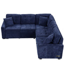 L-Shape Sofa Bed Pull-Out Sleeper Sofa With Wheels, USB Ports, Power Sockets For Living Room by HouseOfZazla