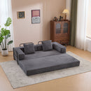 Floor Couch, Convertible Floor Sofa Bed With Pillow Back Support Armrest