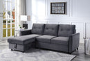 Hudson - Reversible Sleeper Sectional Sofa With Storage Chaise - Dark Gray by HouseOfZazla