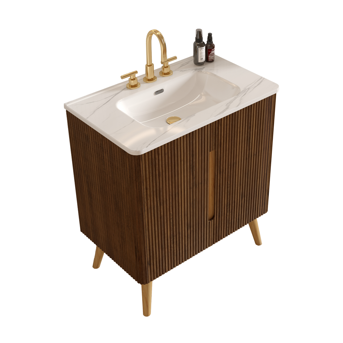 Etna 30"F Striped Bathroom Vanity, photo 5 of 10