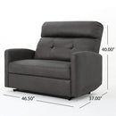 Alma - Contemporary Upholstered Loveseat Recliner - Slate by HouseOfZazla