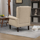 Modern Accent Chair Lounge Chair with Sturdy Wood Legs in Camel PU Leather