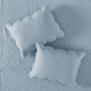 3 Piece Reversible Scalloped Edge Quilt Set - Blue King/Cal King