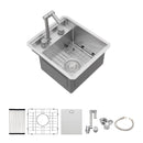 Modern Undermount Bar Sink With Folding Faucet by HouseOfZazla