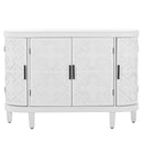 Accent Storage Cabinet Sideboard Wooden Cabinet with Antique Pattern Doors for Hallway, Entryway, Living Room