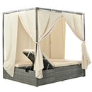 Adjustable Sun Bed With Curtain, High Comfort, With 3 Colors