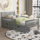 Platform Bed With Guardrails On Both Sides And 2 Storage Drawers by HouseOfZazla