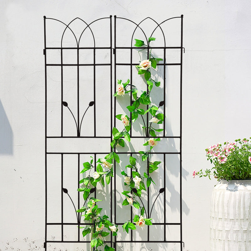 4 Pack Metal Garden Trellis 71" x 17.7" Rustproof Trellis for Climbing Plants Outdoor Flower Support Black