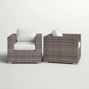 Grade - Club Patio Chair With Sunbrella Cushions (Set of 2) - Gray Mix / White by HouseOfZazla