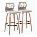 Folia - Contemporary Fixed Height Stool With Swivel With Round Footrest (Set of 2) by HouseOfZazla