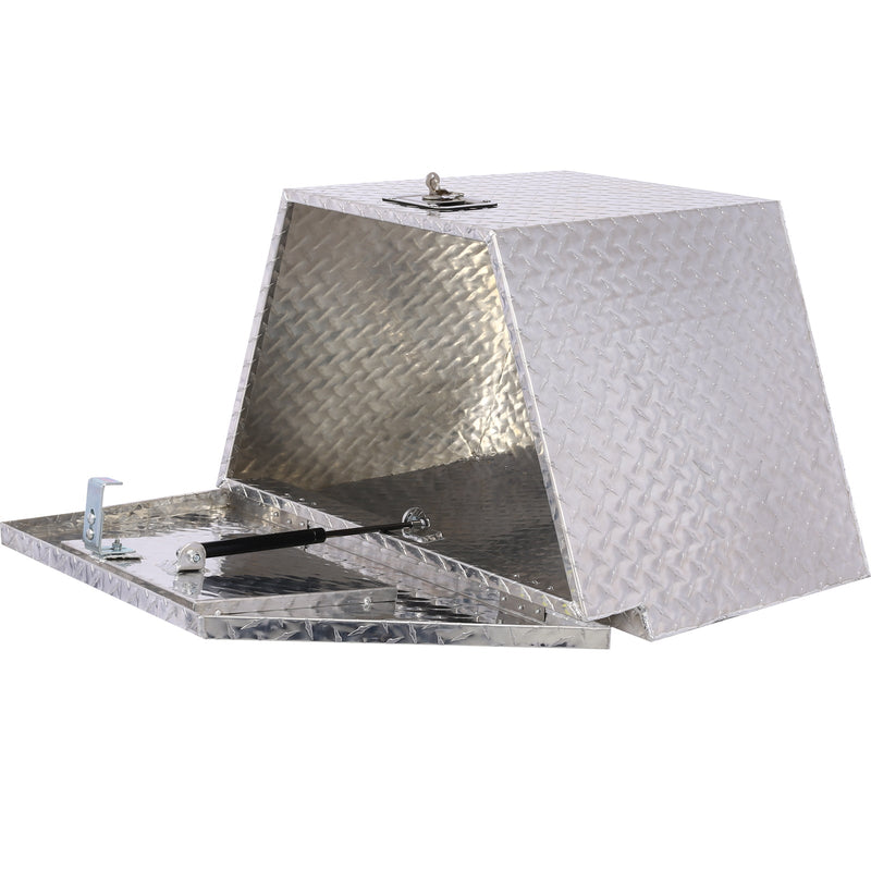 29inch Aluminum tool box,heavy duty truck bed tool box,outdoor trailer pickup storage tool box,RV storage organizer,underbody box w/lock keys,silver, 29x16.5x18.5inch