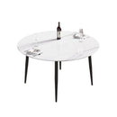 Modern Man-Made Stone Round Metal Dining Table-Position For 6 People by Unique Piece Furniture