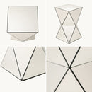 Champagne Mirrored Geometric Side Table