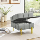 22 Inches Anti-Scratch Leather Storage Ottoman