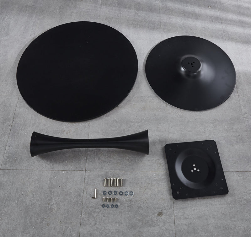 31.5" Black Tulip Table Mid-century Dining Table for 2-4 people With Round Mdf Table Top, Pedestal Dining Table, End Table Leisure Coffee Table
