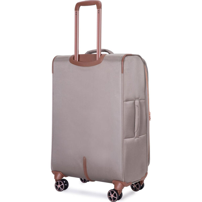 4-Piece Set (16/20/24/28), Softshell Suitcase Spinner Wheels Terylene Luggage Sets Carry On Suitcase Luggage Lightweight Durable Suitcase Khaki