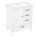 30" Bathroom Vanity With Sink, 3 Drawers, Adjustable Feet by HouseOfZazla