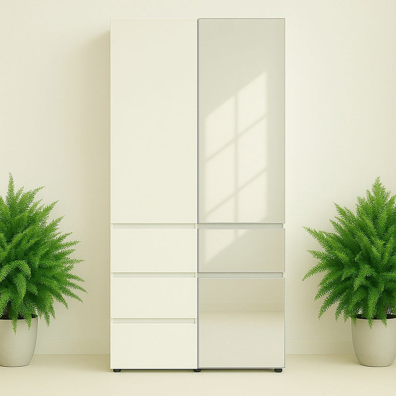 Elise - Slim Modular Closet Cabinet With Mirror - White, photo 7 of 17