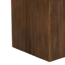 Mgo Square Side Table With Faux Stone Top And Wood Frame - Antique White / Natural Wood by HouseOfZazla
