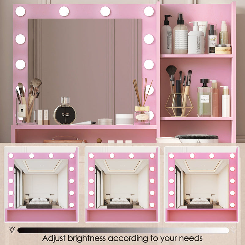 Pink Vanity Desk with Mirror & Light, photo 10 of 10