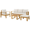 Outdoor 4pcs Acacia Sectional Patio Sofa Set