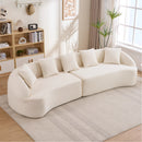 Curved Boneless Sofa, Compression Modular 110'' Sectional
