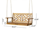 Alejandro Acacia Wood Porch Swing with Slat Panel Seating by HouseOfZazla
